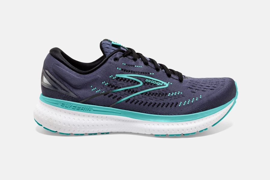 Brooks Running Shoes - Glycerin 19 Road Womens - Dark Grey/Blue - KFA-832794